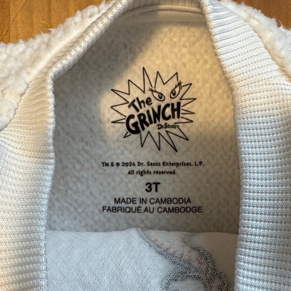 The Grinch White Fleece Sweater for Kids - Picture 2 of 3